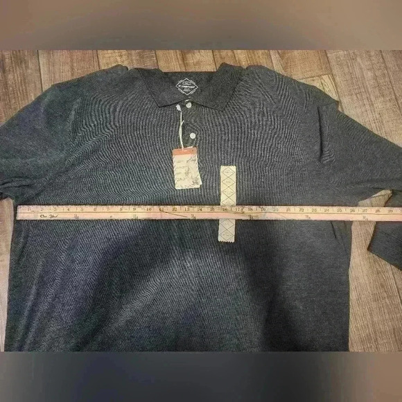 St JOHN’S BAY Legacy Polo Shirt Dark Grey Long Sleeve Men’s XXL 2XL New - Picture 5 of 7